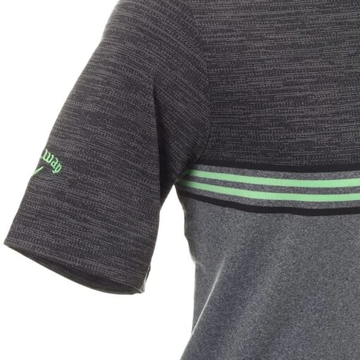Callaway Golf Heathered Chest Stripe Shirt -Comfortable Sportswear Callaway Golf Heathered Chest Stripe Shirt CGKSC0R6 Caviar Heather 018 3 scaled