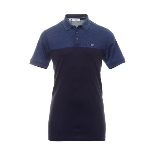 Calvin Klein Golf Colour Block Shirt -Comfortable Sportswear Calvin Klein Golf Colour Block Shirt C9690 Cobalt Marl Navy 1