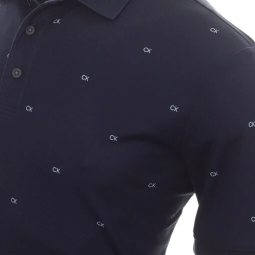 Calvin Klein Golf Monogram Pique Shirt -Comfortable Sportswear Calvin Klein Golf Monogram Shirt CKMS22532 Navy 3 scaled