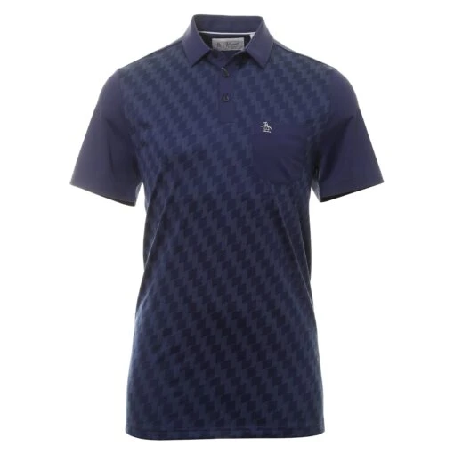 Original Penguin Golf 50's Colour Block Print Polo Shirt -Comfortable Sportswear Original Penguin Golf 50 s Colour Block Print Polo Shirt OGKSD038 401 1 scaled