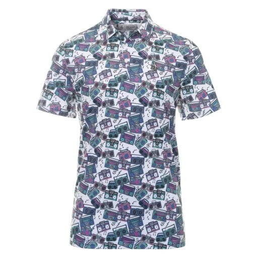 Original Penguin Golf Heritage Boombox Print Polo Shirt -Comfortable Sportswear Original Penguin Golf Heritage Boombox Print Polo Shirt OGKSD020 118 1 scaled