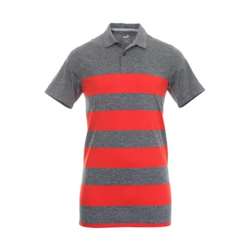 Puma Golf Kiwi Stripe Polo Shirt -Comfortable Sportswear PumaGolfKiwiStripePoloShirt599113NavyBlazerHeatherHighRisk071