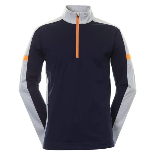 Sunderland Golf Nevada Zip Windshirt -Comfortable Sportswear Sunderland Golf Nevada Zip Windshirt SUNMW86 Nev Navy Silver Marl Lava 1 scaled
