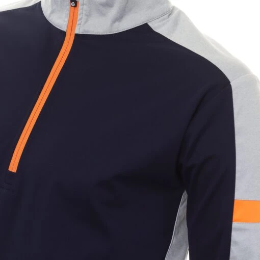 Sunderland Golf Nevada Zip Windshirt -Comfortable Sportswear Sunderland Golf Nevada Zip Windshirt SUNMW86 Nev Navy Silver Marl Lava 3 scaled