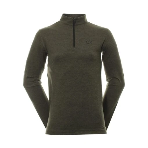 Calvin Klein Golf Newport Half Zip -Comfortable Sportswear calvin klein golf newport half zip c9355 olive 1