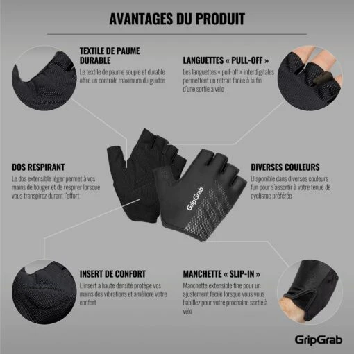 GripGrab Ride Lightweight Padded Gloves - Black -Comfortable Sportswear gripgrab ride lightweight padded gloves black 5 1200871