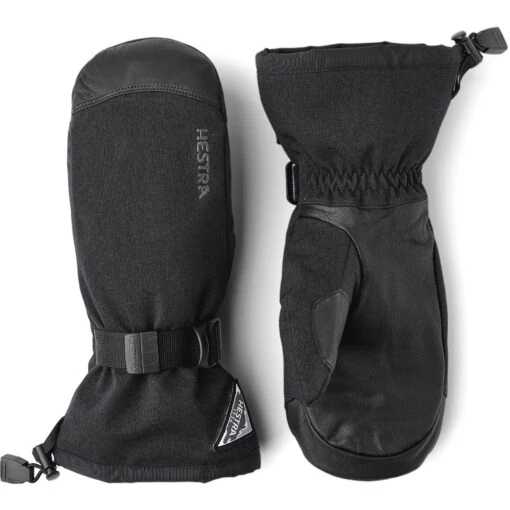 Hestra Powder Gauntlet Mittens - Black -Comfortable Sportswear hestra powder gauntlet mittens black 1 1327788