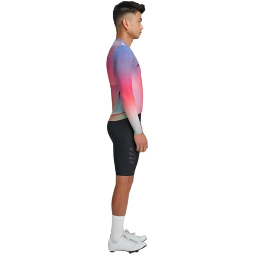 MAAP Blurred Out Pro Hex Long Sleeve Jersey 2.0 Men - Red Mix -Comfortable Sportswear maap blurred out pro hex long sleeve jersey 2 1524423