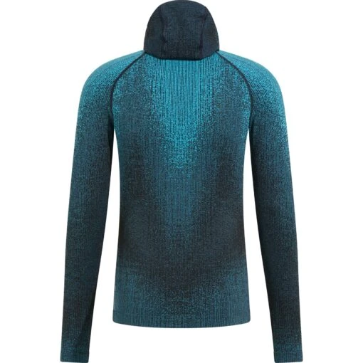 Odlo Blackcomb Long-Sleeve Base Layer Top With Face Mask Men - Saxony Blue -Comfortable Sportswear odlo mens blackcomb eco base layer with face mask saxony blue 2 1568963