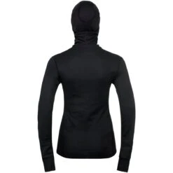Odlo Active Warm Long-Sleeve Base Layer Top With Facemask Women - Black -Comfortable Sportswear odlo womens active warm eco base layer top with facemask 159141 15000 black 4 1002394