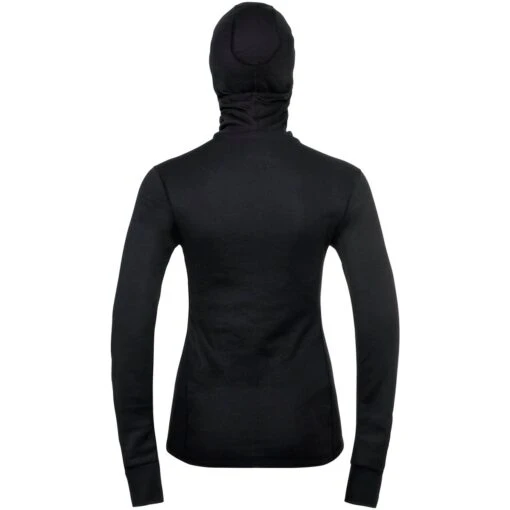 Odlo Active Warm Long-Sleeve Base Layer Top With Facemask Women - Black -Comfortable Sportswear odlo womens active warm eco base layer top with facemask 159141 15000 black 4 1002394