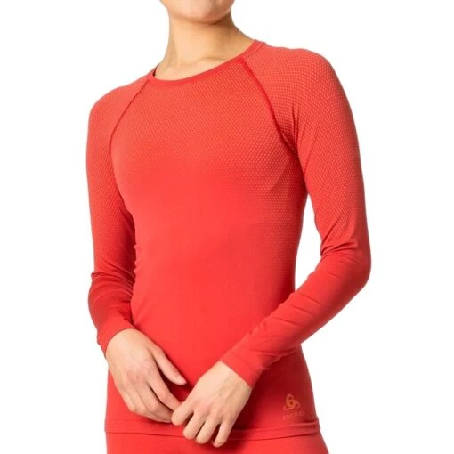 Odlo Performance Light Long-Sleeve Base Layer Top Women - Black -Comfortable Sportswear odlo womens performance light eco long sleeve t shirt american beauty 1408679