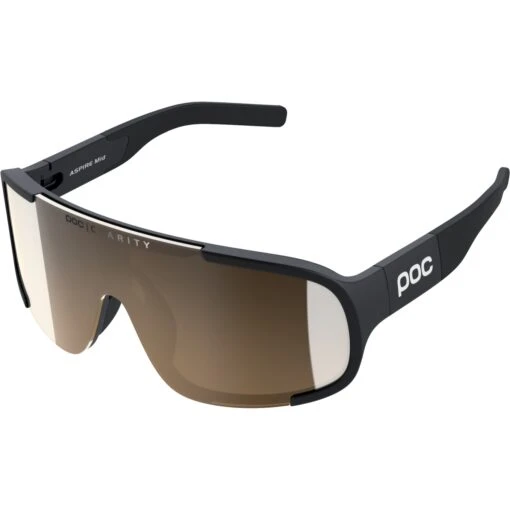POC Aspire Mid Glasses - Mirror Lens - 1002 Uranium Black / Brown - Silver -Comfortable Sportswear poc aspire mid perform glasses mirror lens 1002 uranium black brown silver 1 1285775